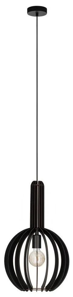 Eglo 900153 - Csillár zsinóron VELASCO 1xE27/40W/230V á. 31 cm fekete