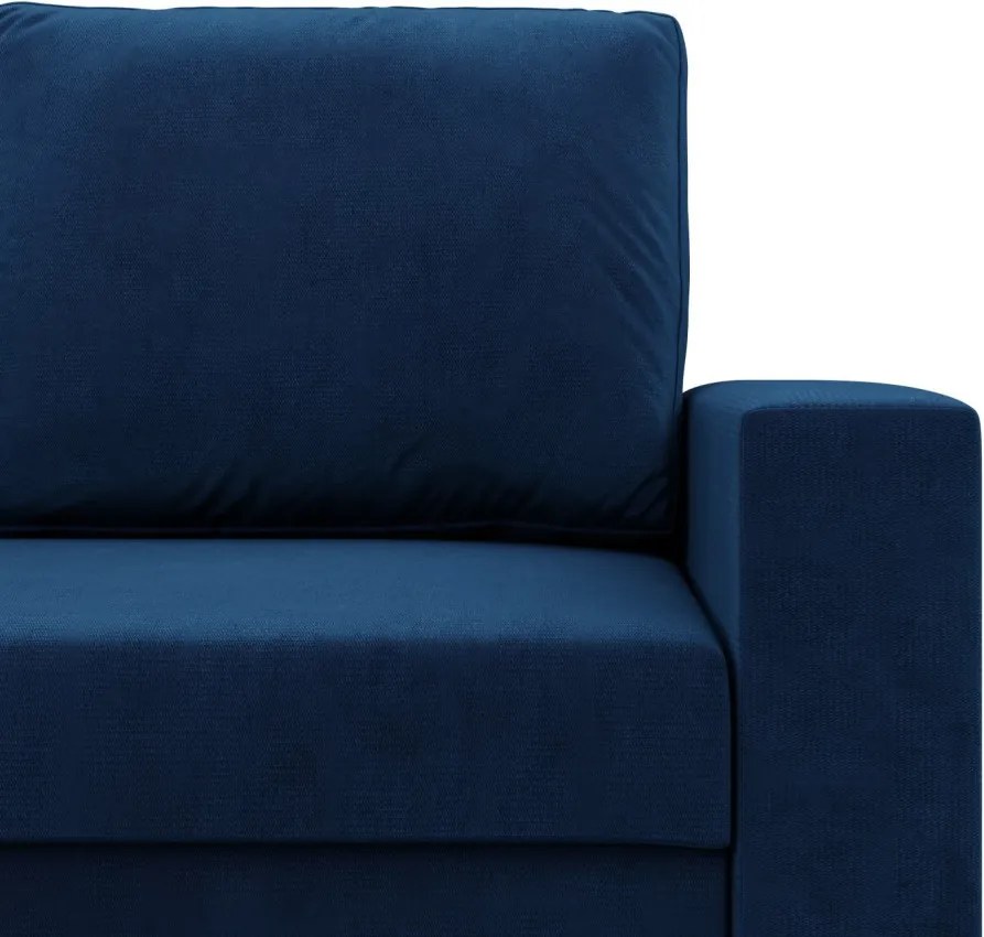 Zeus kanapéágy, bársony, hab töltet, egyenes kartámasz, kék