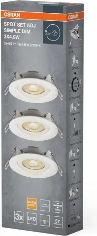 Osram - 3 darabos szett beépíthető LED-spotlámpa SPOT LED/4,9W/230V 2700K fehér
