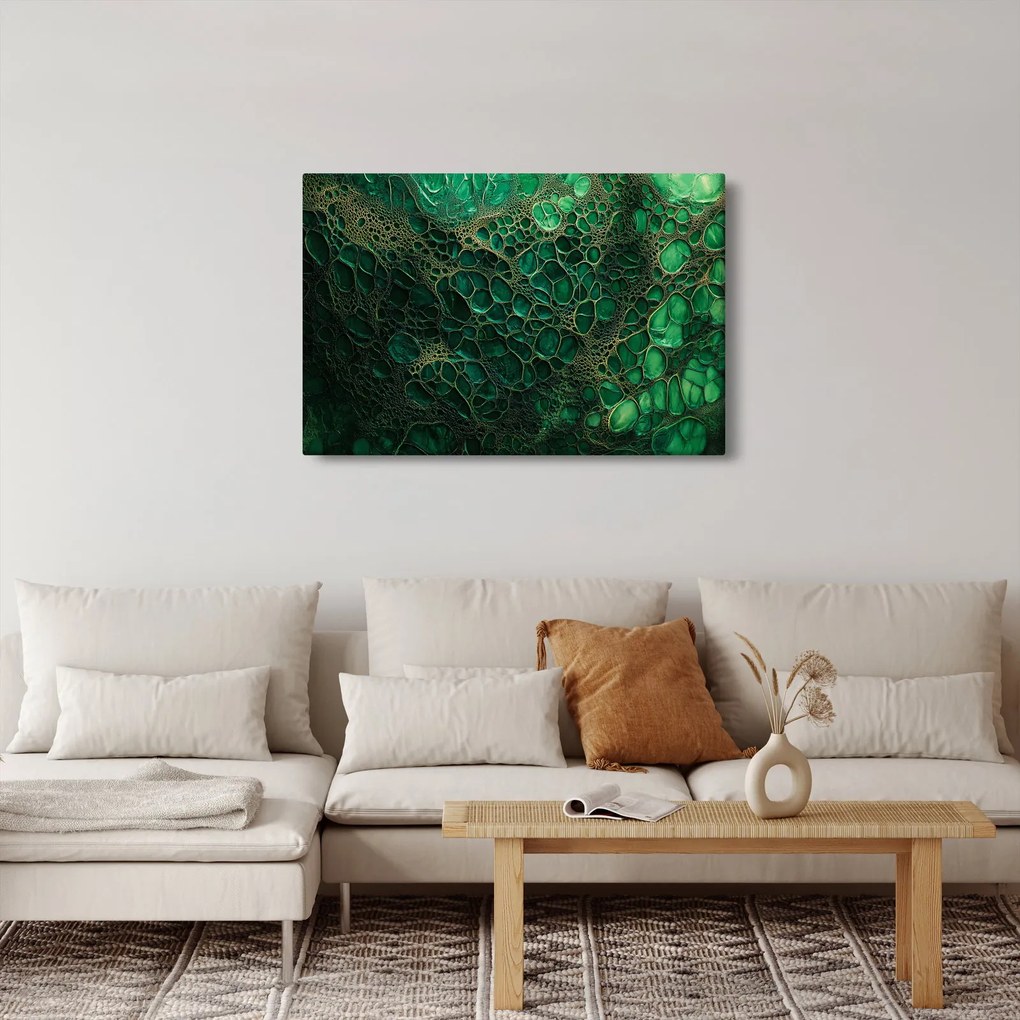 Kép - Zöld mikroszkópos kép (90x60 cm)
