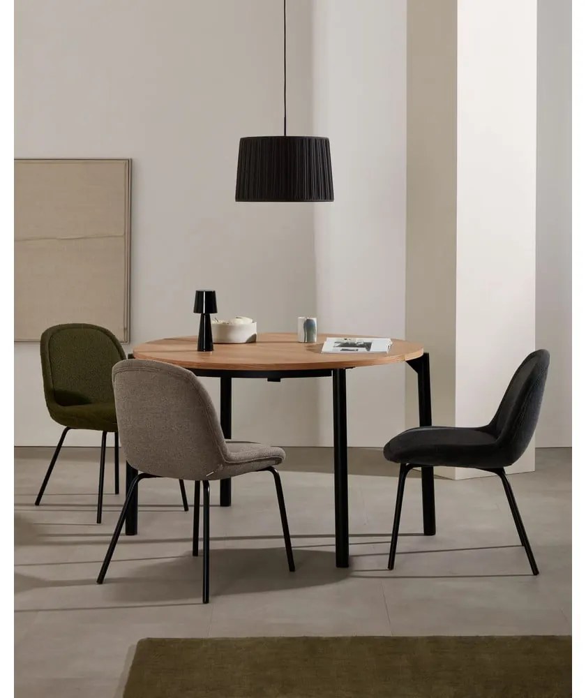 Kerek bővíthető étkezőasztal tölgyfa dekorral ø 120 cm Montuiri – Kave Home