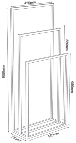 Törölközőtartó 105x45 cm fehér