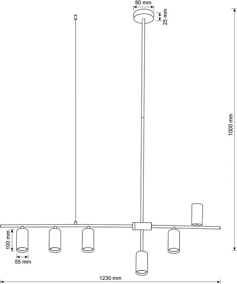 BRILAGI - Kábeles csillár CRANE 6xGU10/30W/230V fehér