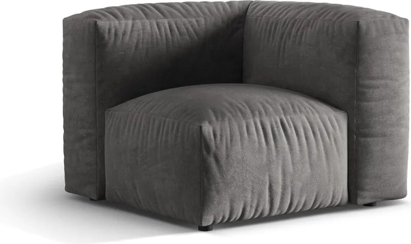 Szürke bársony kanapé modul (variálható sarok) Martina – Micadoni