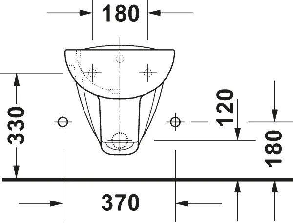 Duravit 22571500002 - Falra szerelhető bidé D-CODE kerámia/fényes fehér