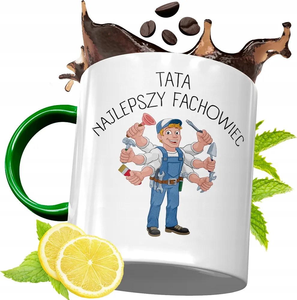 Zöld Bögre Apukának Születésnapi Ajándék fényképes nyomtatással