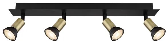 Globo 57998-4B - Spotlámpa DREW 4xGU10/35W/230V fekete/réz