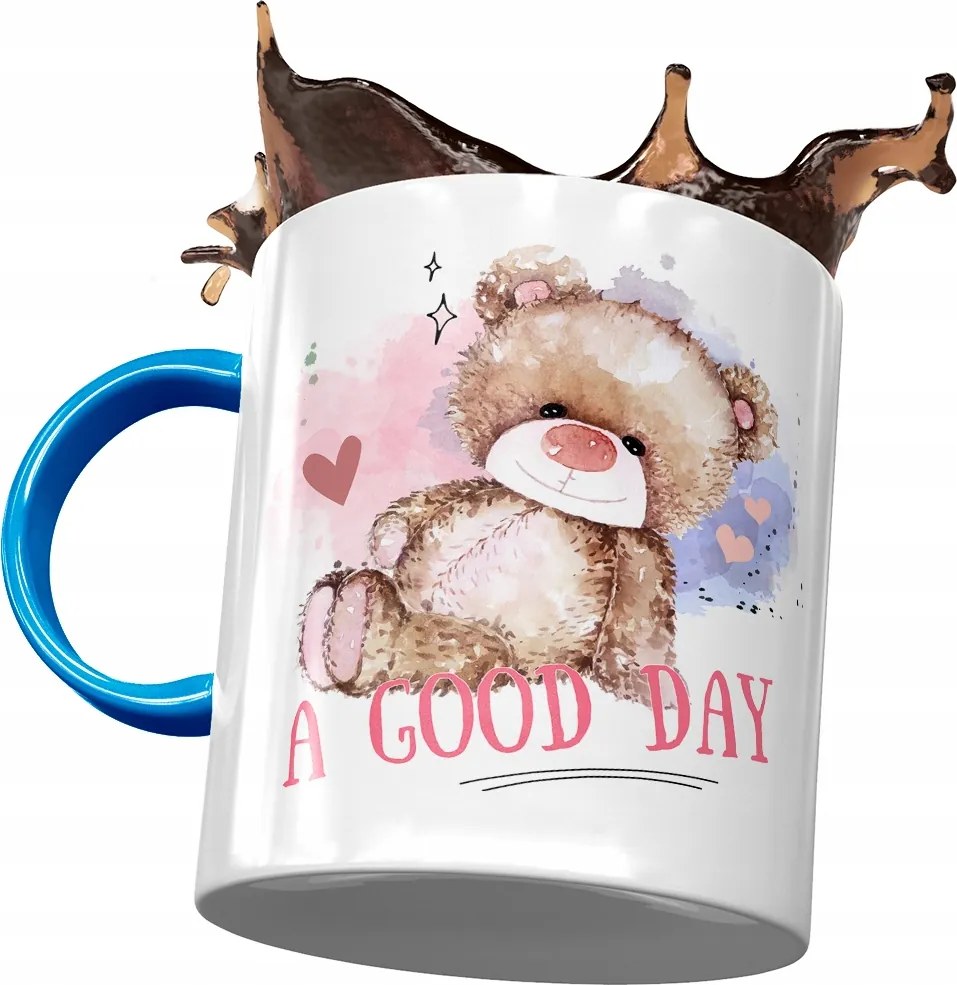 Kék bögre macival Aranyos mackó ajándék fényképes nyomtatással