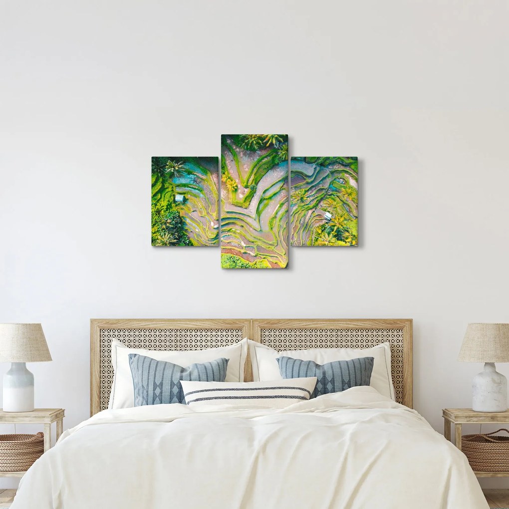A rizsföldek képe madártávlatból (90x60 cm)