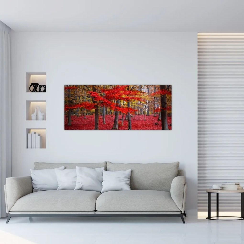 Kép - vörös erdő (120x50 cm)