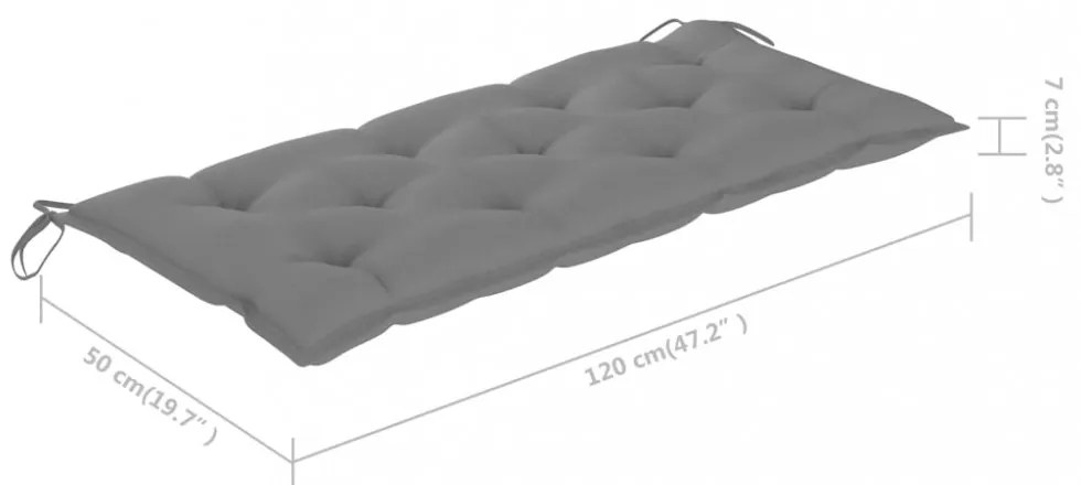 összecsukható bambusz kerti pad párnával 118 cm