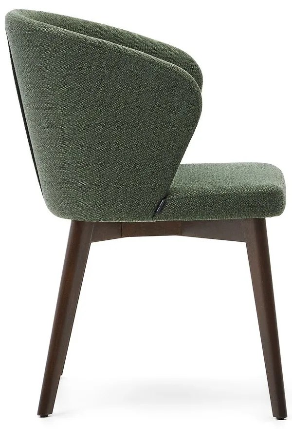 Sötétzöld kárpitozott étkezőfotel Darice – Kave Home