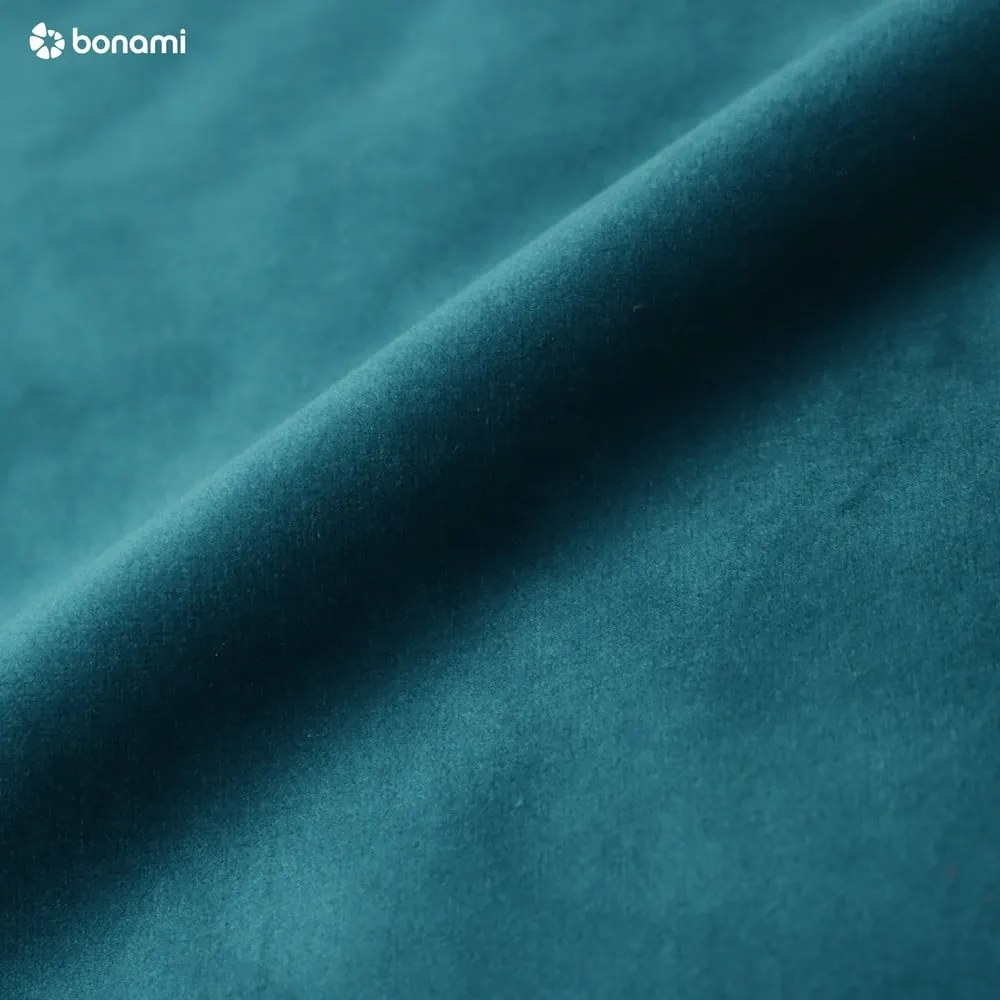 Türkiz kárpitozott ágyneműtartós franciaágy ágyráccsal 160x200 cm Kiana – Makamii