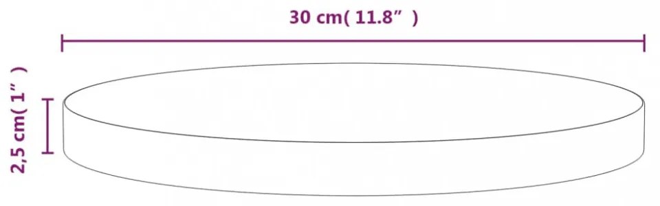 tömör fenyőfa asztallap Ø30 x 2,5 cm