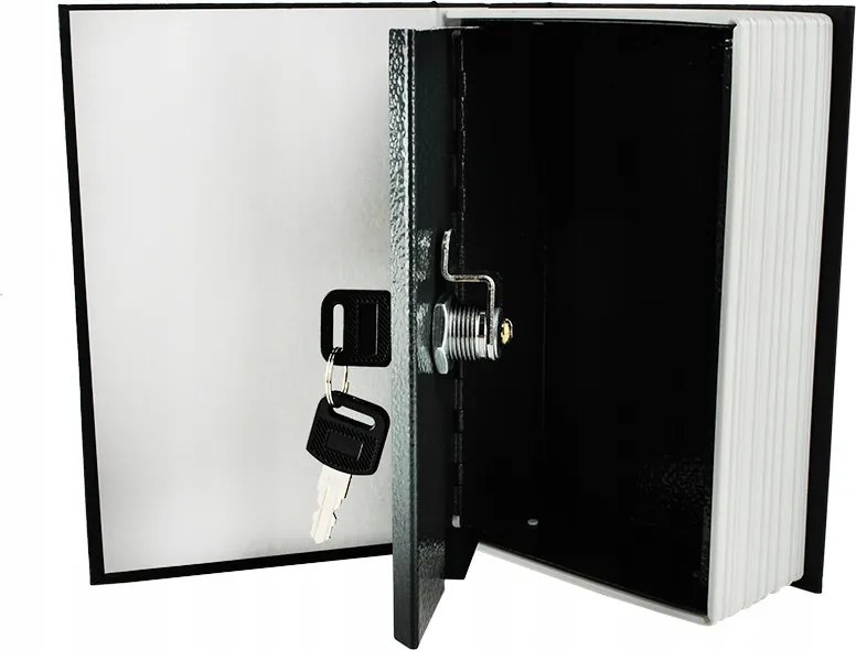 Könyv alakú biztonsági doboz, 18 x 11,5 x 5,6 cm, fekete