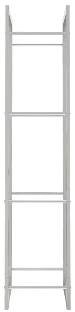 rozsdamentes acél tűzifatároló 50x28x132 cm