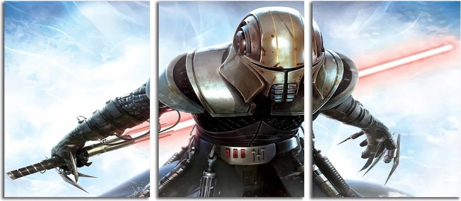 Star Wars habszivacs kép fénykard katona triptichon 40x90 cm