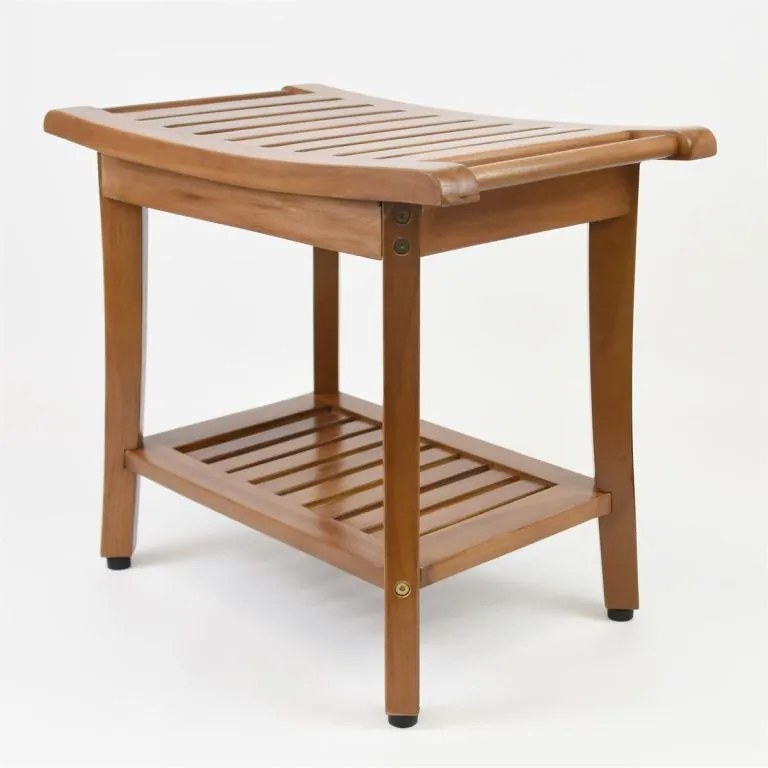 DIVERO Szék tartóval tömör teak 47,2 x 33,5 x 56 cm