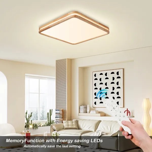 Brilagi - dimmelhető LED világítótest MOLINA SQUARE LED/80W/230V tölgy 60x60 cm + távirányító