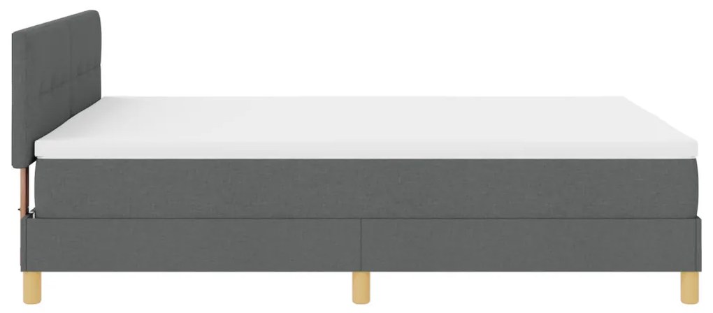 Boxspring Ágy Matraccal & LED Sötétszürke 160x200 cm Szövet