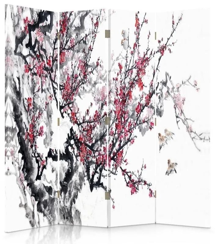 Gario Paraván Finom japán cseresznyefa Méret: 145 x 170 cm, Kivitelezés: Forgó paraván 360°