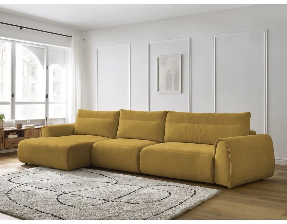 Okkersárga sarokkanapé Aden – Bobochic Paris