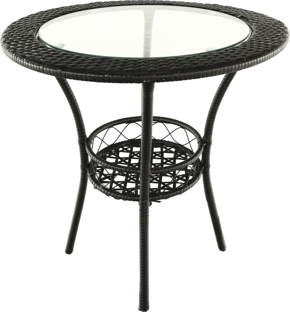 Kerti rattan szett 1+2, barna, LASAN