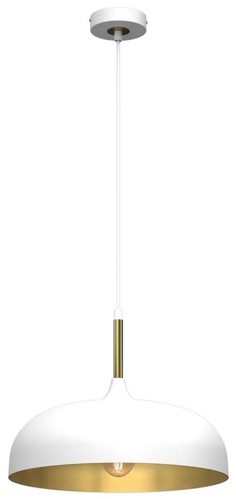 Csillár zsinóron LINCOLN 1xE27/60W/230V á. 35 cm fehér