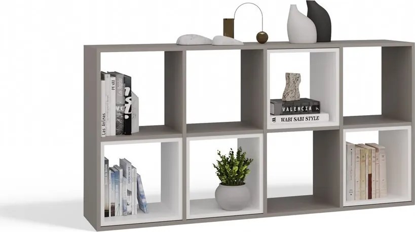 Malax 2x4 polc, 147x75x30 cm, agyag színű