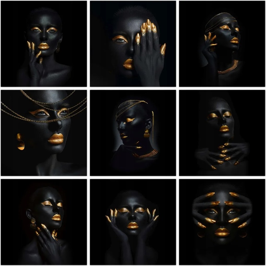 Poszter szett 9x 30x30 Mix Arany smink