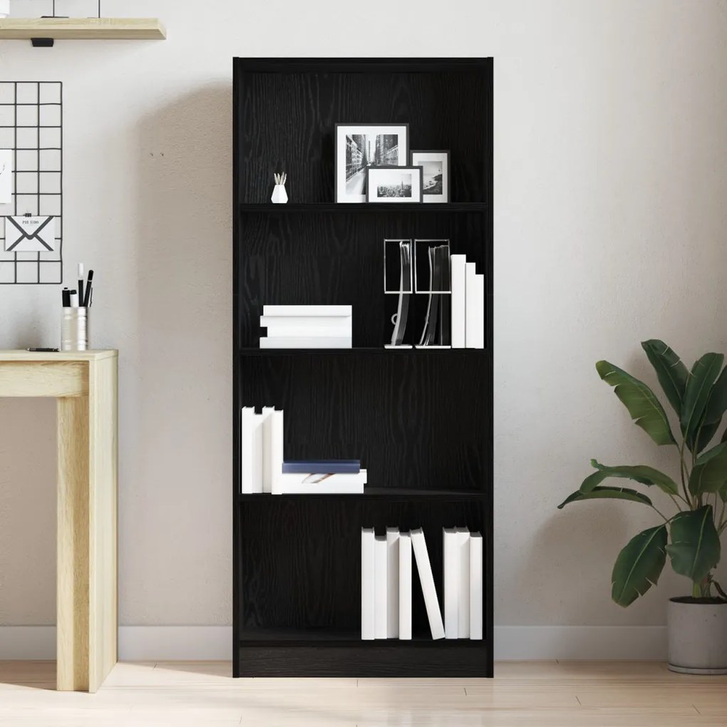 Fekete tölgy könyvespolc - 60 x 24 x 143 cm - Mérnök Fából