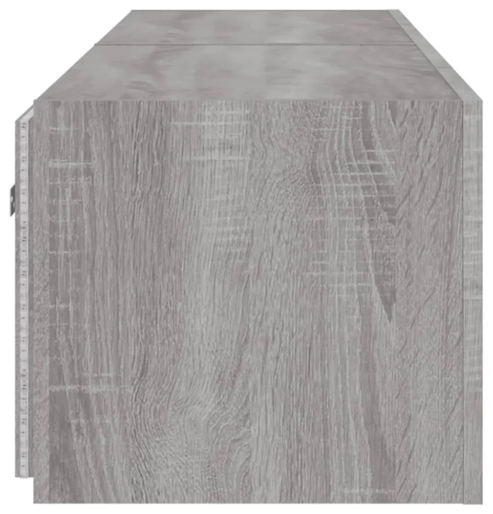 2 db szürke sonoma fali TV-szekrény LED-ekkel 80x35x31 cm