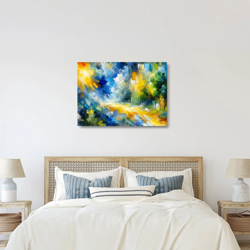 Üveg kép - Absztrakt napos nap (70x50 cm)