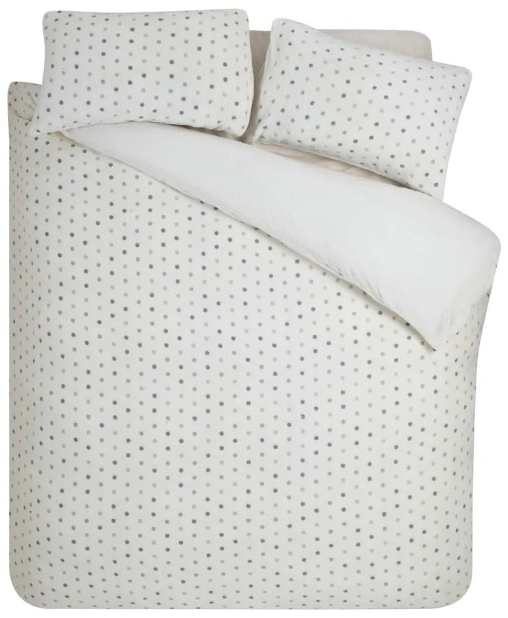 Krémszínű kétszemélyes mikroplüss ágyneműhuzat 200x200 cm Cosy Spot – Catherine Lansfield