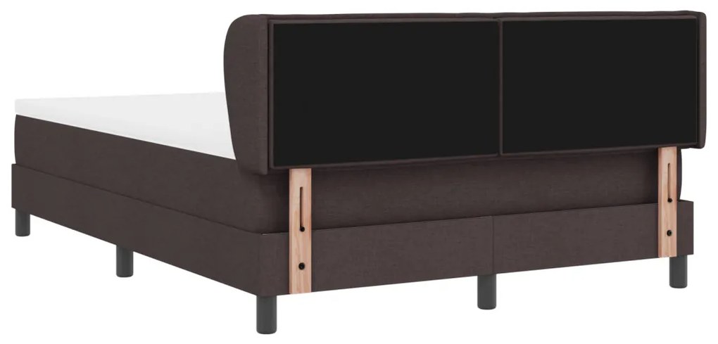 Boxspring ágy matraccal, sötétbarna, 140x190 cm, szövet