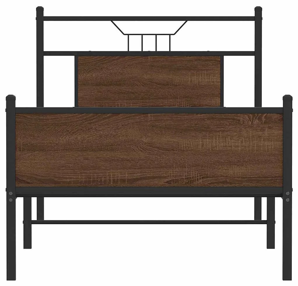 barna tölgy színű szerelt fa ágykeret matrac nélkül 80x200 cm