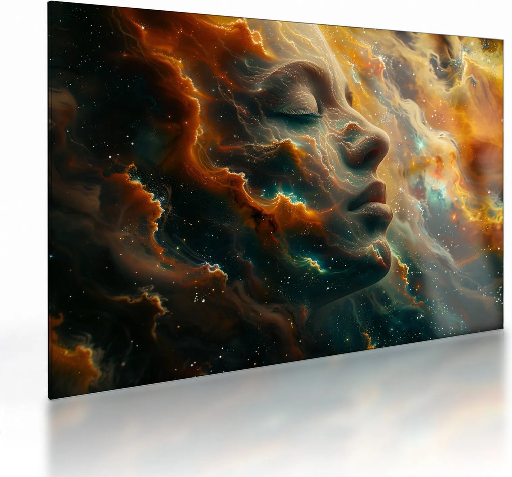 Üveg kép - Arc az űrben (70x50 cm)