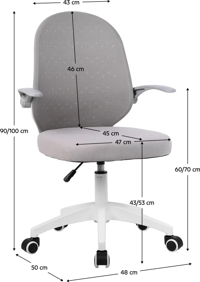 Irodai szék, szürke/fehér, PASTURA