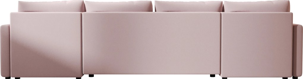 VENORIA U alakú kihúzható ülőgarnitúra, 285x146 cm, púderrózsaszín + 2 párna INGYEN