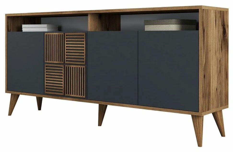 Milan Walnut and Anthracite szekrény