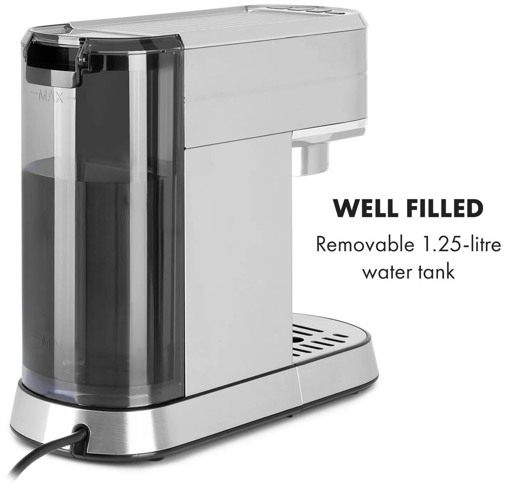 Klarstein Futura, eszpresszógép, 1450 W, 20 bar, 1,25 l, rozsdamentes acél