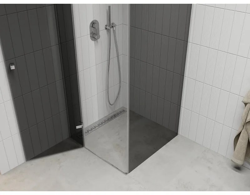 Mexen Roma zuhanykabin 80x80cm, 6mm üveg, króm profil-szürke üveg, 854-080-080-01-40