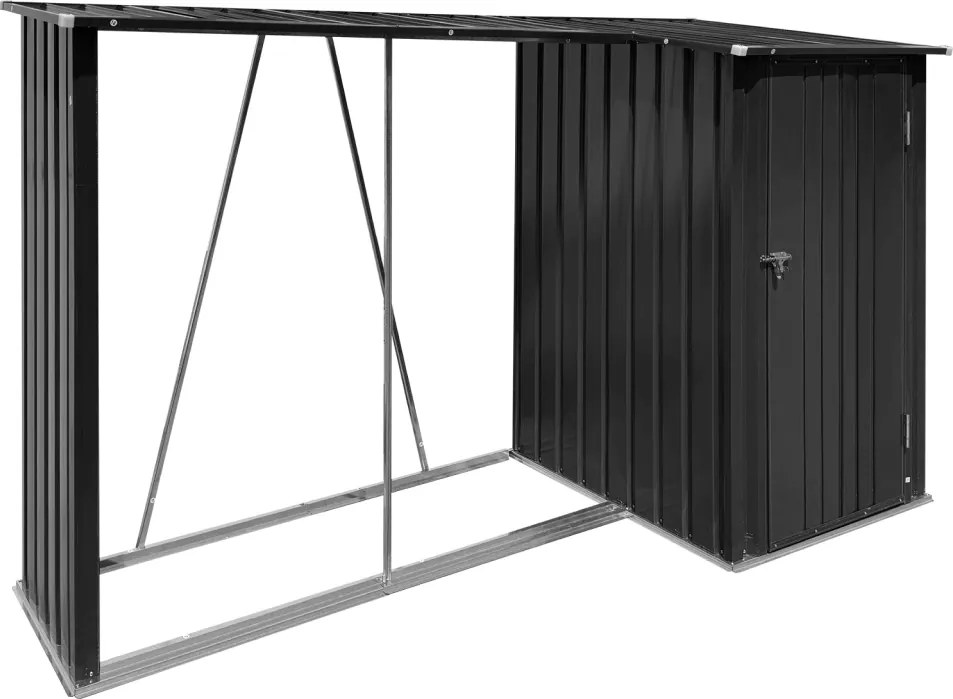Fatároló fészerrel, 270x104x159 cm, antracit, ARPOL TYP 2