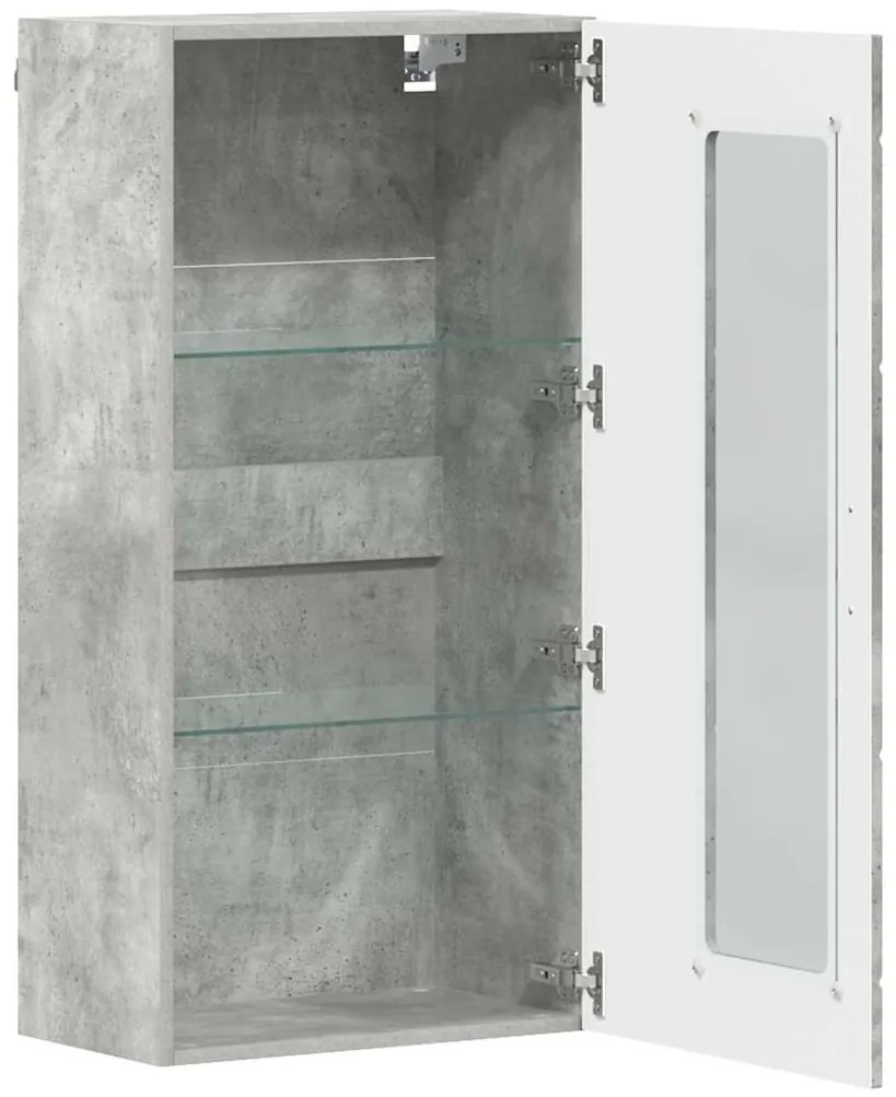 Fali szekrény polcokkal Beton szürke 55 x 29 x 100 cm Faanyag