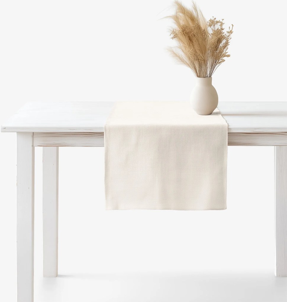 Goldea lenvászon keveréket tartalmazó asztali futó - elefántcsont 35x120 cm