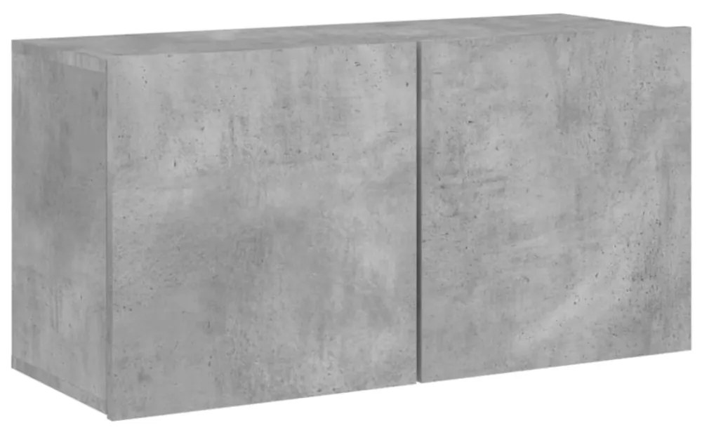 vidaXL 5 darab betonszürke szerelt fa fali TV-bútor