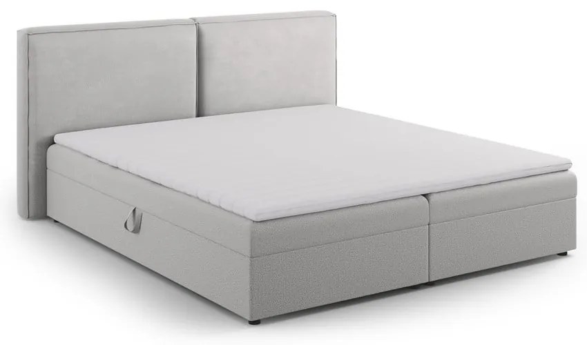 Világosszürke ágyneműtartós boxspring ágy 160x200 cm Arendal – Cosmopolitan Design