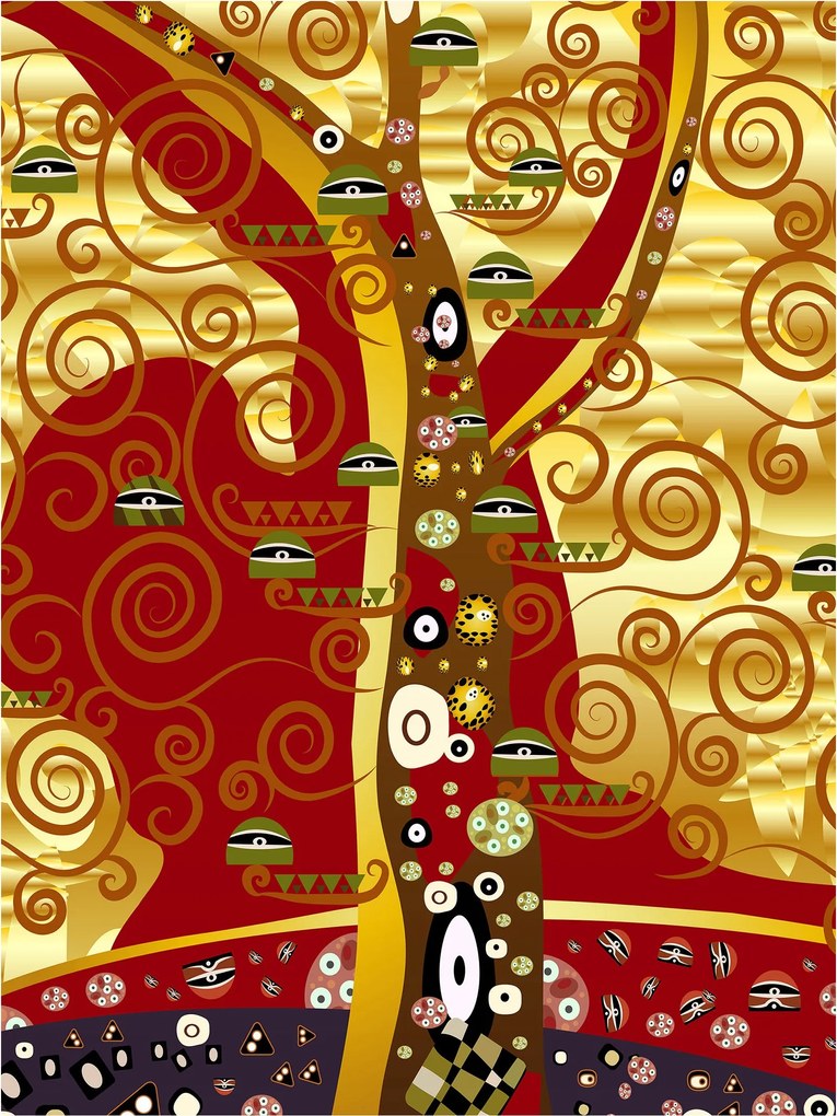 Fotótapéta flizelina Arany Életfa Absztrakt Geometria 206x275 +ragasztó