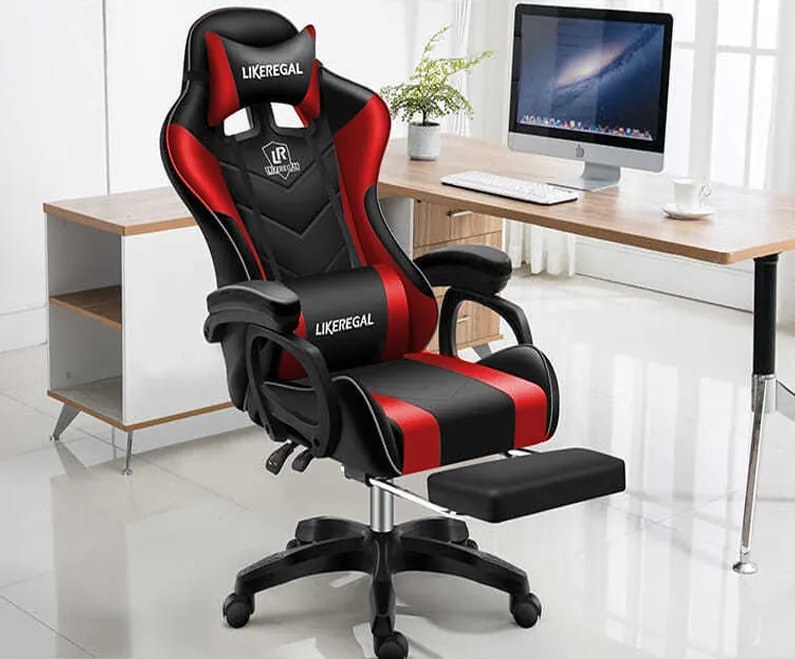 Likeregal 920 gamer szék lábtartóval piros masszázs funkcióval (LI-SW110PI)