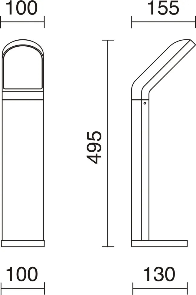 NOVOLUX 534B-L0109A-04 CASTELLO Modern Kültéri Állólámpa Antracit LED IP54